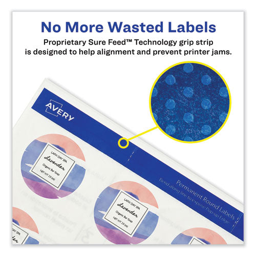 Image of Avery® 22565 Laser/Inkjet Media Labels, Inkjet/Laser Printers, 2 x 2, White, 12 Labels/Sheet, 10 Sheets/Pack