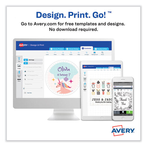 Image of Avery® 22565 Laser/Inkjet Media Labels, Inkjet/Laser Printers, 2 x 2, White, 12 Labels/Sheet, 10 Sheets/Pack