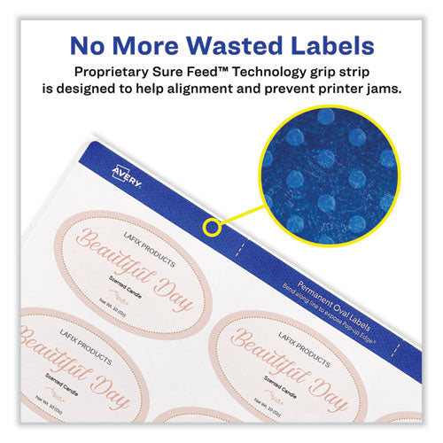 Image of Avery® 22570 Laser/Inkjet Media Labels, Inkjet/Laser Printers, 2 x 3.3, White, 8 Labels/Sheet, 25 Sheets/Pack