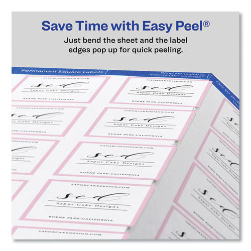 Image of Avery® 22806 Square Labels With Sure Feed And Trueblock, 2 X 2, White, 300/pack