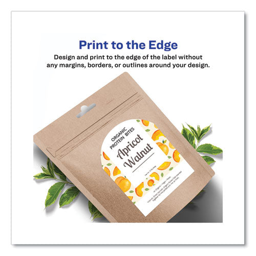 Image of Avery® 22809 Textured Arched Print-To-The-Edge Labels, Laser Printers, 3 X 2.25, White, 9/sheet, 10 Sheets/pack