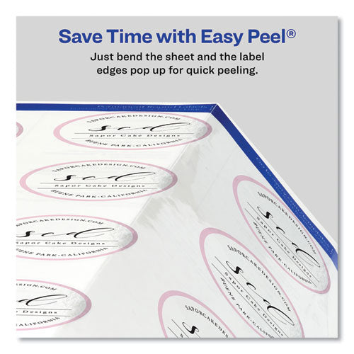 Image of Avery® 22825 Round Print-To-The Edge Labels With Sure Feed And Easy Peel, 2" Dia, Glossy Clear, 120/pk