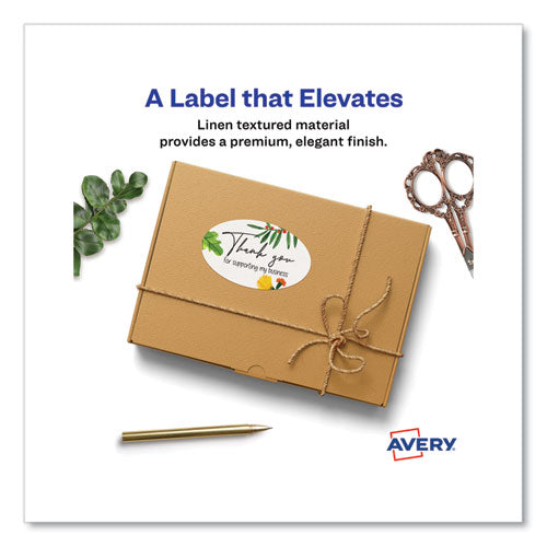 Image of Avery® 22829 Oval Print-To-The-Edge Labels, 2 X 3.33, White, 8/sheet, 10 Sheets/pack