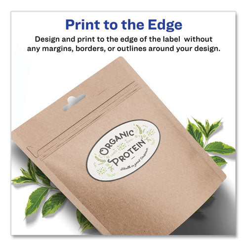 Image of Avery® 22829 Oval Print-To-The-Edge Labels, 2 X 3.33, White, 8/sheet, 10 Sheets/pack