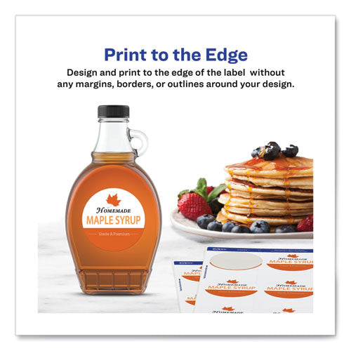 Image of Avery® 22856 Durable White ID Labels w/ Sure Feed, 2.5" dia, White, 72/Pk