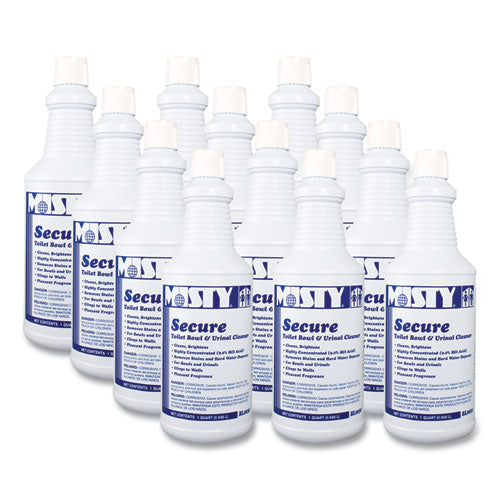 Image of Misty® 1038801 Secure Hydrochloric Acid Bowl Cleaner, Mint Scent, 32oz Bottle, 12/carton