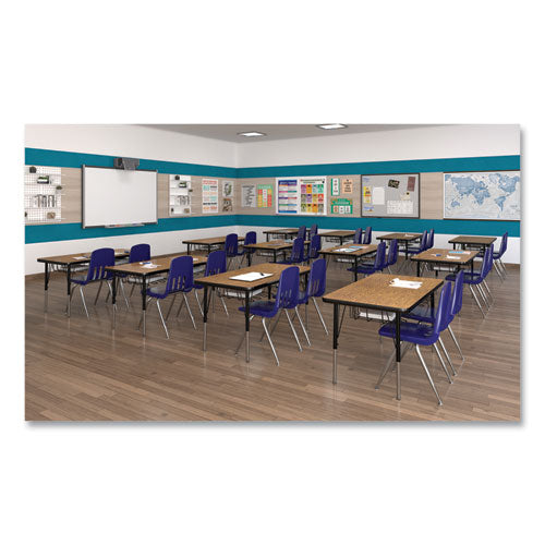 Image of Correll® A2448DEREC80TP09954PK Dry-Erase Markerboard Activity Tables, Rectangular, 48" x 24" x 19" to 29", White Top, Black Legs, 4/Pallet