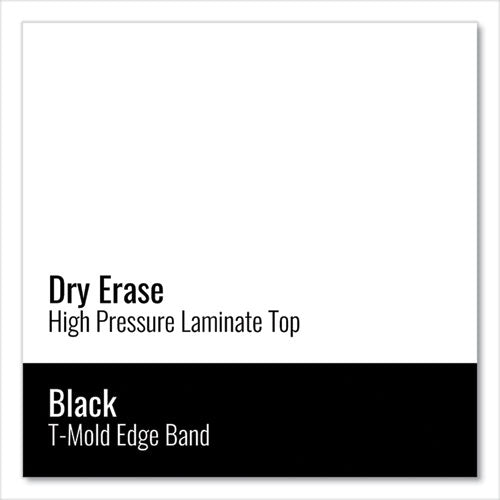 Image of Correll® A4872DEKID80TP09954PK Markerboard Activity Table, Kidney Shape, 72" x 48" x 19" to 29", White Top, Black Legs, 4/Pallet