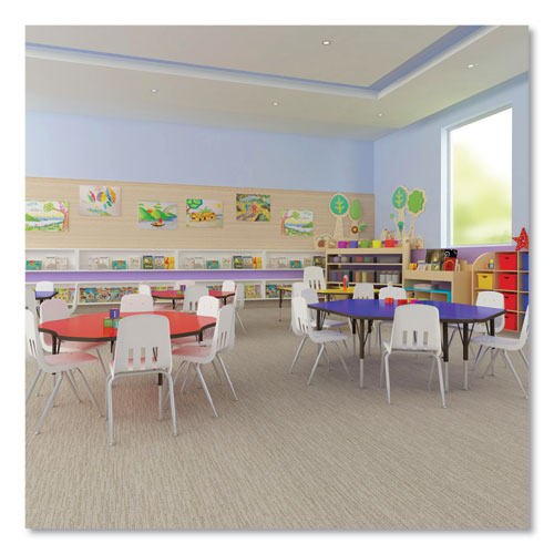 Image of Correll® A4872TFKID15TP09954PK Adjustable Activity Tables, Kidney Shaped, 72" x 48" x 19" to 29", Gray Top, Gray Legs, 4/Pallet