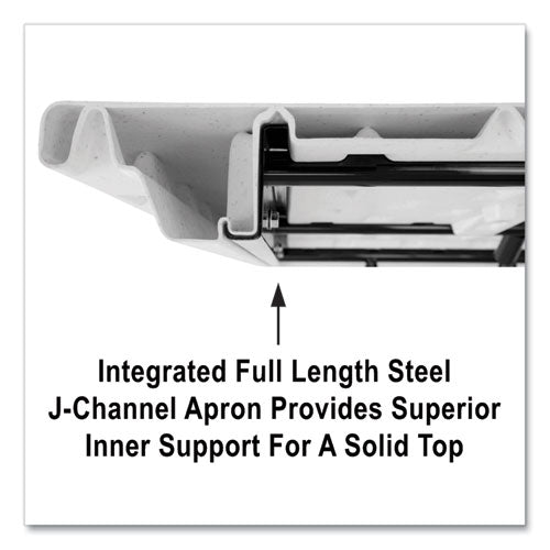 Image of Correll® A3060TFREC15TP09954PK Adjustable Activity Table, Rectangular, 60" x 30" x 19" to 29", Granite Top, Black Legs, 4/Pallet