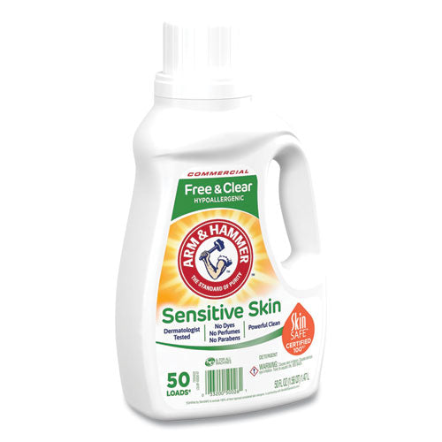 Image of Arm & Hammer 3320050026 HE Compatible Liquid Detergent, Unscented, 50 Loads, 50 oz Bottle, 8/Carton