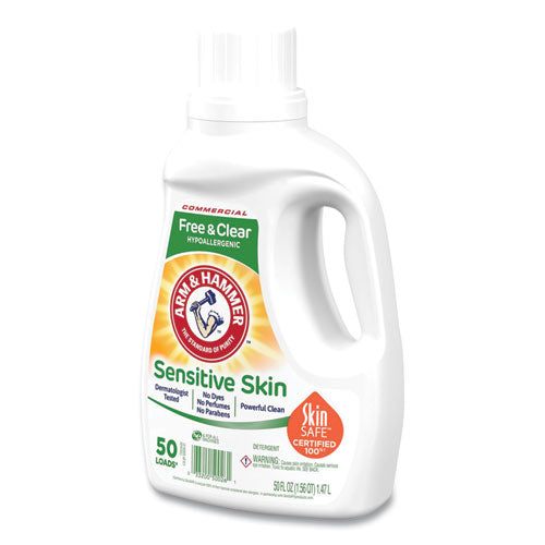 Image of Arm & Hammer 3320050026 HE Compatible Liquid Detergent, Unscented, 50 Loads, 50 oz Bottle, 8/Carton