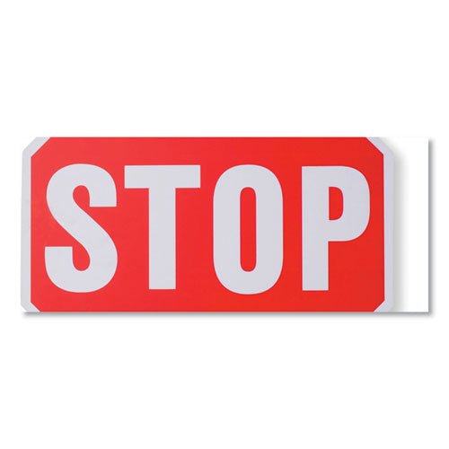 Image of Tatco 17520 Handheld Stop Sign, 18" Red/White Face, White Graphics