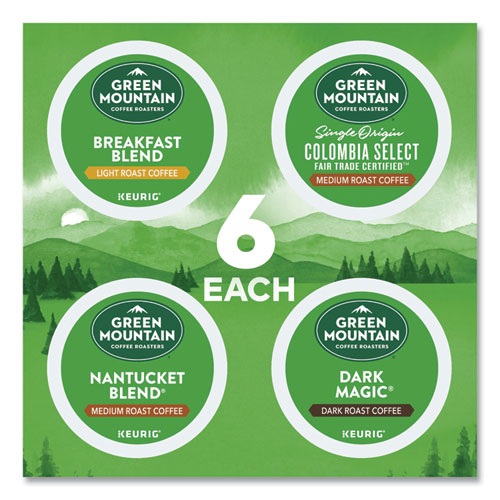 Image of Green Mountain Coffee® 5000374159 Regular Variety Pack Coffee K-Cups, Assorted Flavors, 24/Box