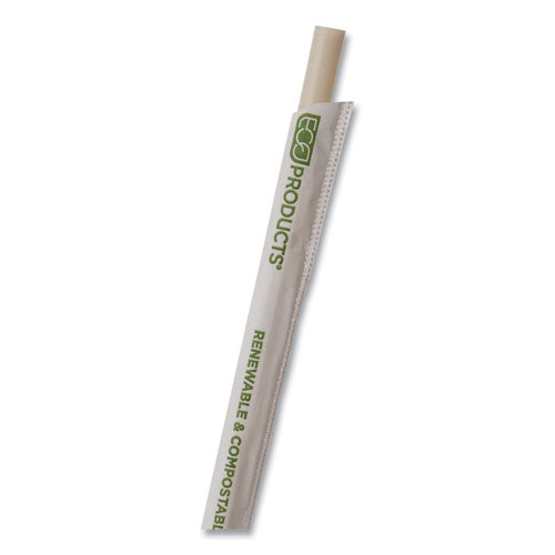Image of Eco-Products® EP-STPHA775 Renewable and Compostable PHA Straws, 7.75", Natural White, 2,000/Carton