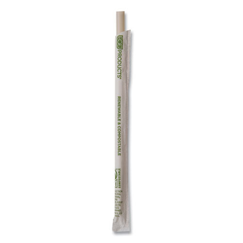 Image of Eco-Products® EP-STPHA775 Renewable and Compostable PHA Straws, 7.75", Natural White, 2,000/Carton
