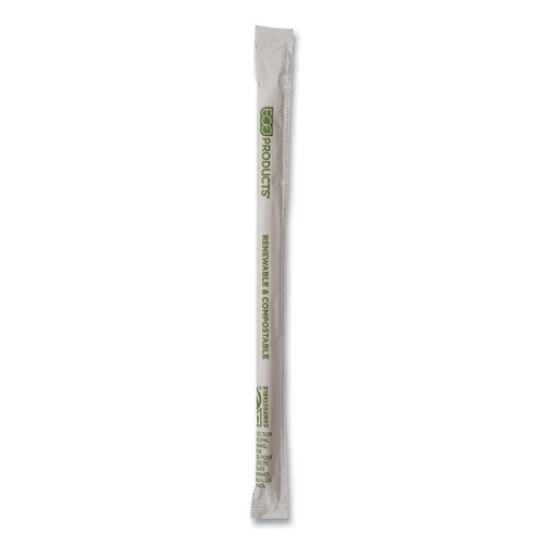 Image of Eco-Products® EP-STPHA775 Renewable and Compostable PHA Straws, 7.75", Natural White, 2,000/Carton