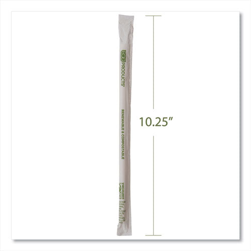 Image of Eco-Products® EP-STPHA1025 Renewable and Compostable PHA Straws, 10.25", Natural White, 1,250/Carton