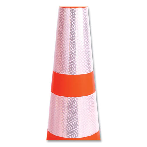 Image of Tatco 35500 Traffic Cone, 11.5 x 11.5 x 28, Orange/Silver/Black