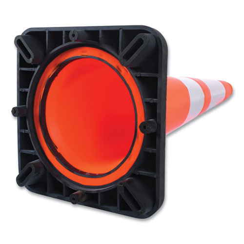 Image of Tatco 35500 Traffic Cone, 11.5 x 11.5 x 28, Orange/Silver/Black