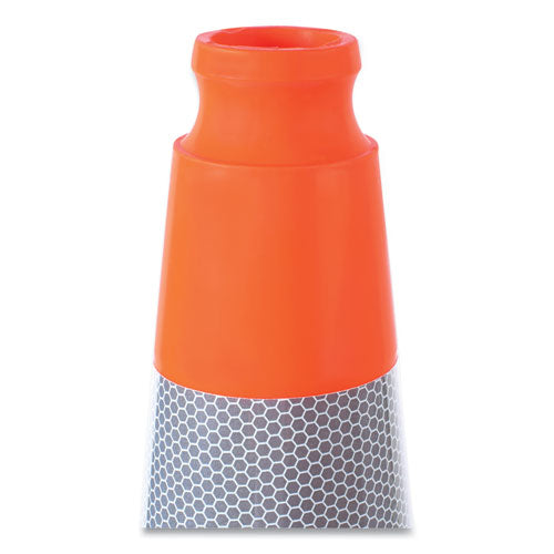 Image of Tatco 35500 Traffic Cone, 11.5 x 11.5 x 28, Orange/Silver/Black