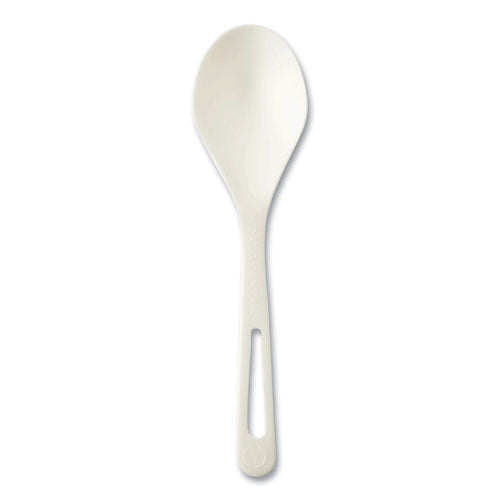 Image of World Centric® SO-PS-B TPLA Bulk Cutlery, Soup Spoon, Plastic, Light Beige, 1,000/Carton