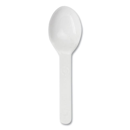 Image of World Centric® SP-CS-3 PLA Compostable Cutlery, Tasting Spoon, Plastic, 3", Light Beige, 3,000/Carton