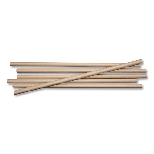 Image of World Centric® Sustainable Kraft Paper Straws, 8", 6,000/Carton
