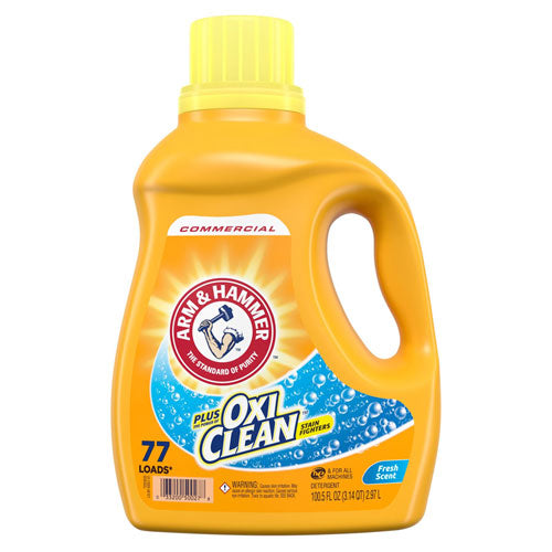 Image of Arm & Hammer 3320050027 OxiClean Concentrated Liquid Laundry Detergent, Fresh, 100.5 oz Bottle, 4/Carton