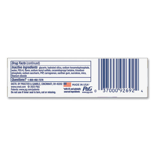 Image of CrestÂ® 3D White Brilliance Advanced Whitening Technology + Advanced Stain Protection Toothpaste, 0.85 oz Tube, 72/Carton