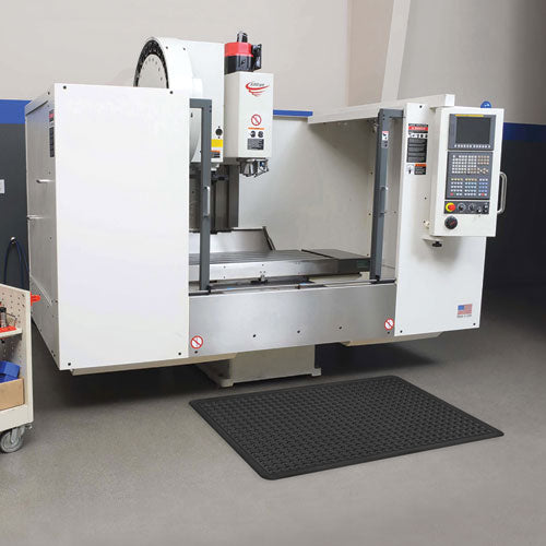 Image of Apache Mills® 39097090020000300 Bubble Flex Anti-Fatigue Mat, Rectangular, Black Crush-Resistant Non-Slip Surface, 24" x 36"