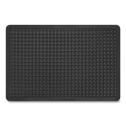Image of Apache Mills® 39097090020000300 Bubble Flex Anti-Fatigue Mat, Rectangular, Black Crush-Resistant Non-Slip Surface, 24" x 36"