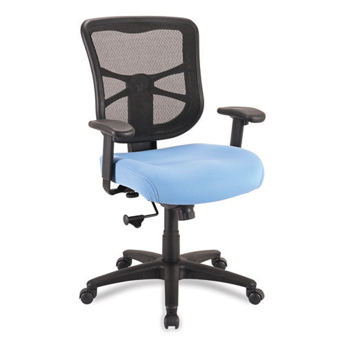 Image of Alera® Alera Elusion Series Mesh Mid-Back Swivel/Tilt Chair, Supports Up to 275 lb, 17.9" to 21.8" Seat Height, Light Blue Seat