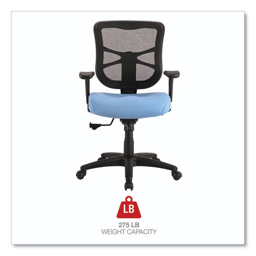 Image of Alera® Alera Elusion Series Mesh Mid-Back Swivel/Tilt Chair, Supports Up to 275 lb, 17.9" to 21.8" Seat Height, Light Blue Seat