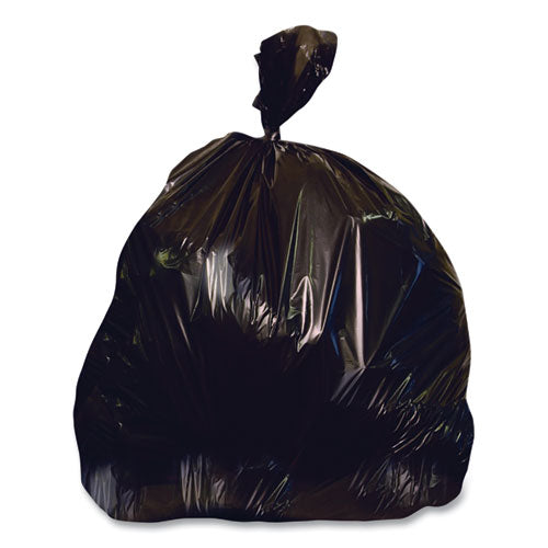 Image of Heritage H8660AK Linear Low-Density Can Liners, 65 gal, 1.5 mil, 43" x 60", Black, 100/Carton