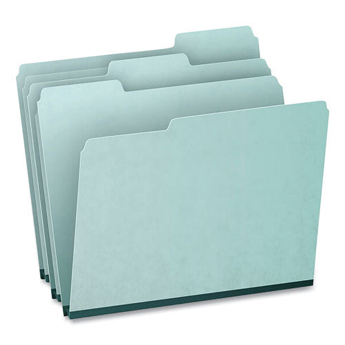 Image of Pendaflex® 9200T 1/3 Pressboard Expanding File Folders, 1/3-Cut Tabs: Assorted, Letter Size, 1" Expansion, Blue, 25/Box