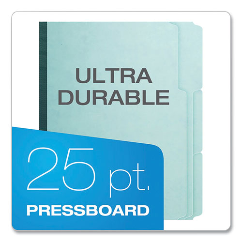 Image of Pendaflex® 9200T 1/3 Pressboard Expanding File Folders, 1/3-Cut Tabs: Assorted, Letter Size, 1" Expansion, Blue, 25/Box