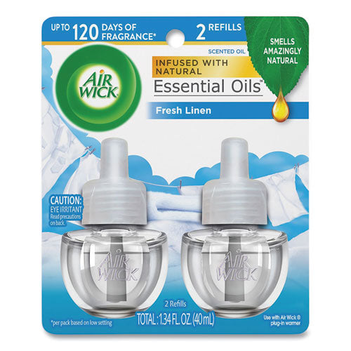 Image of Air Wick® 62338-82291 Scented Oil Refill, Fresh Linen, 0.67 Oz, 2/pack