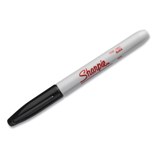 Image of Sharpie® 13601 Industrial Permanent Markers, Fine Bullet Tip, Black, Dozen