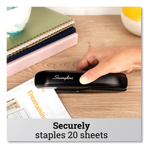 Image of Swingline® S7054501E Standard Eco Full Strip Desk Stapler, 15-Sheet Capacity, Black