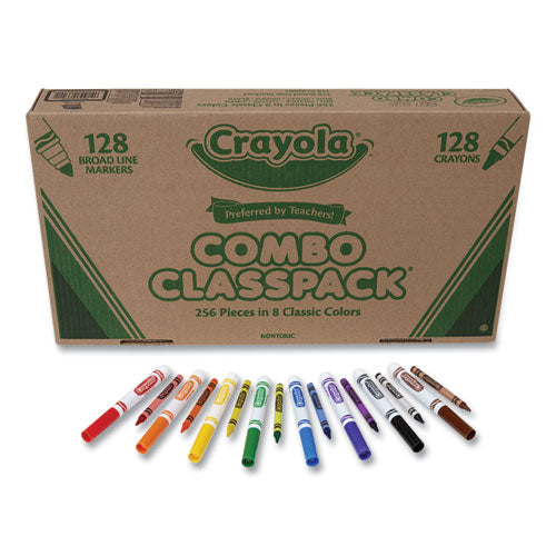 Image of Crayola® 523349 Crayons And Markers Combo Classpack, Eight Colors, 256/set