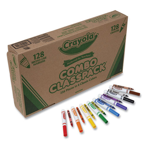 Image of Crayola® 523349 Crayons And Markers Combo Classpack, Eight Colors, 256/set