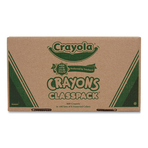 Image of Crayola® 528008 Classpack Crayons, Regular Size, 0.31" x 3.63", 8 Assorted Colors, 800/Box