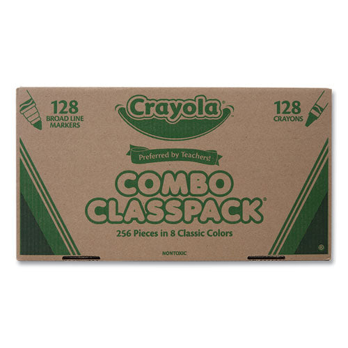 Image of Crayola® 523349 Crayons And Markers Combo Classpack, Eight Colors, 256/set