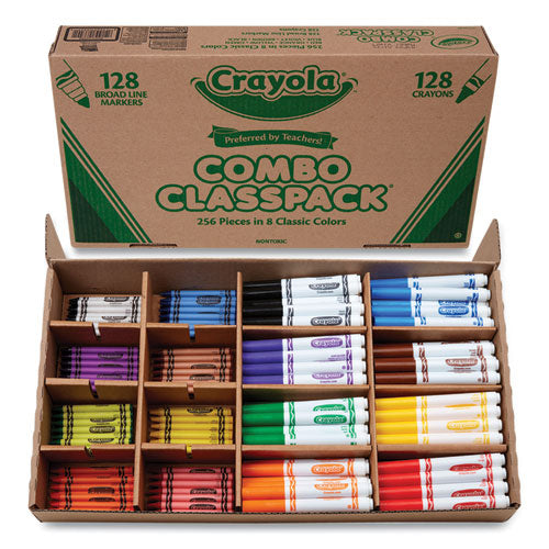 Image of Crayola® 523349 Crayons And Markers Combo Classpack, Eight Colors, 256/set