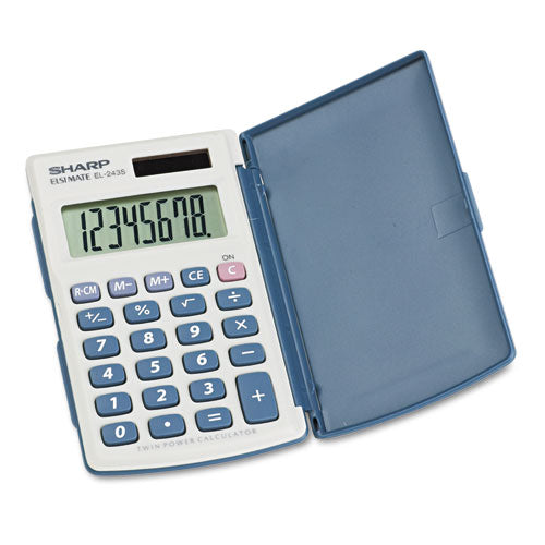 Image of Sharp® EL243SB El-243sb Solar Pocket Calculator, 8-Digit Lcd