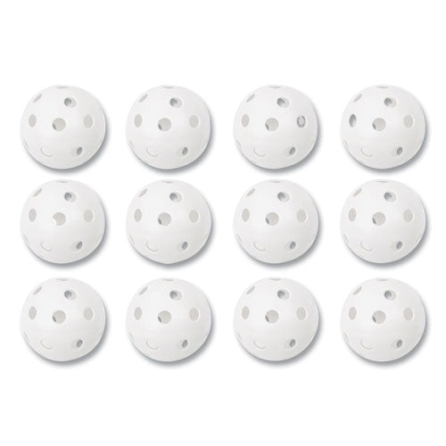 Image of Champion Sports Plastic Baseballs, 9" Diameter, White, 12/set