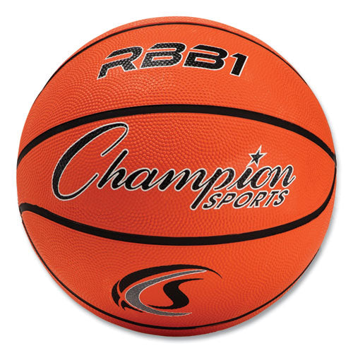 Image of Champion Sports RBB1 Rubber Sports Ball, Basketball, No. 7 Size, Orange