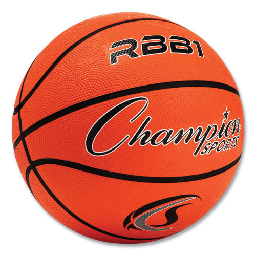 Image of Champion Sports RBB1 Rubber Sports Ball, Basketball, No. 7 Size, Orange
