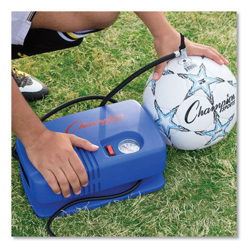 Image of Champion Sports EP1500 Electric Inflating Pump With Gauge, Hose And Needle, 0.25 Hp Compressor, 50 Psi, 8 Ft Cord